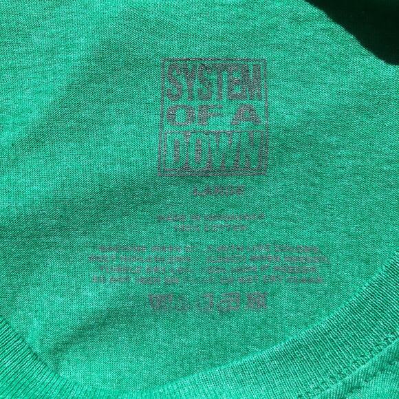 System Of A Down Liberty Bandit Sweatshirt Green Crew Neck Long Sleeve Sz Large - Picture 8 of 8